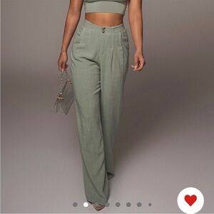 JLUXLABEL Sage Thea Linen Wide Leg Pants